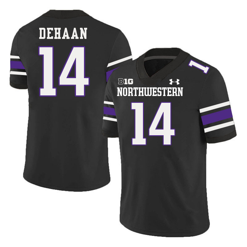 Northwestern Wildcats #14 Joe DeHaan College Football Jerseys Stitched-Black